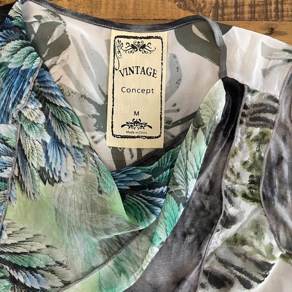 Vintage Concept Long chiffon women's tank top size medium. - Picture 2 of 8